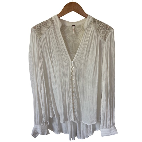 Free People Romantic BoHo Style Pleated Back Size Medium Good Used Condition‎ - Picture 1 of 8